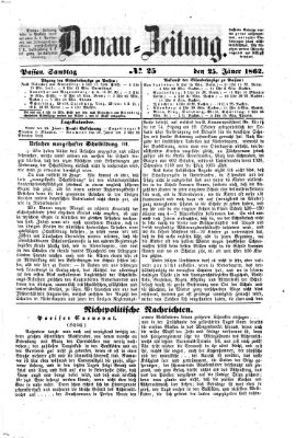 Donau-Zeitung Samstag 25. Januar 1862