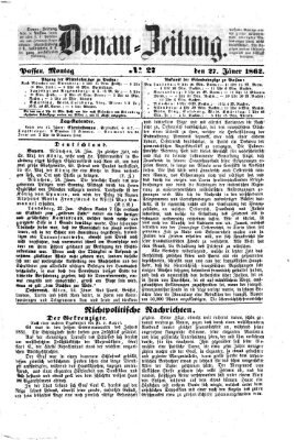 Donau-Zeitung Montag 27. Januar 1862