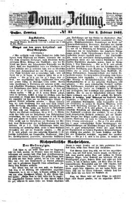 Donau-Zeitung Sonntag 2. Februar 1862