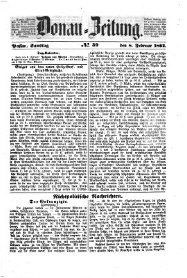 Donau-Zeitung Samstag 8. Februar 1862