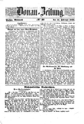 Donau-Zeitung Mittwoch 12. Februar 1862