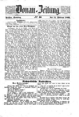 Donau-Zeitung Samstag 15. Februar 1862