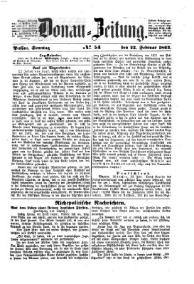 Donau-Zeitung Sonntag 23. Februar 1862