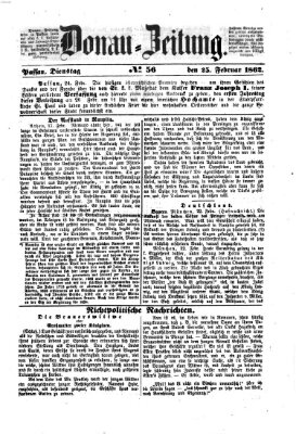 Donau-Zeitung Dienstag 25. Februar 1862