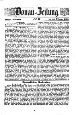 Donau-Zeitung Mittwoch 26. Februar 1862