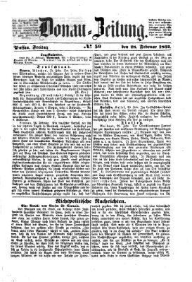 Donau-Zeitung Freitag 28. Februar 1862