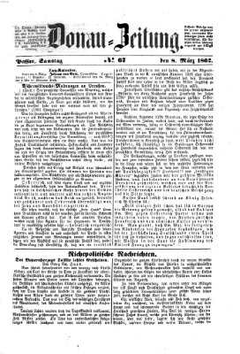 Donau-Zeitung Samstag 8. März 1862