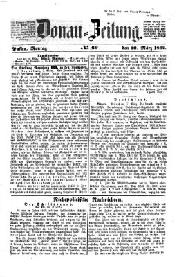 Donau-Zeitung Montag 10. März 1862