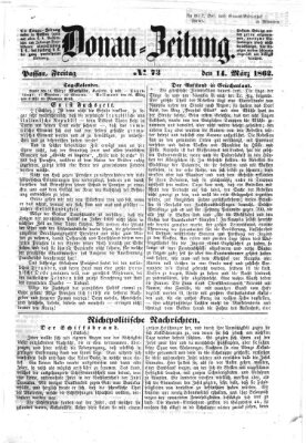 Donau-Zeitung Freitag 14. März 1862