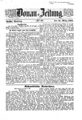 Donau-Zeitung Sonntag 16. März 1862