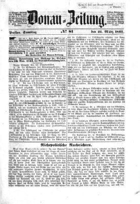 Donau-Zeitung Samstag 22. März 1862