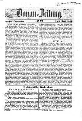 Donau-Zeitung Donnerstag 3. April 1862