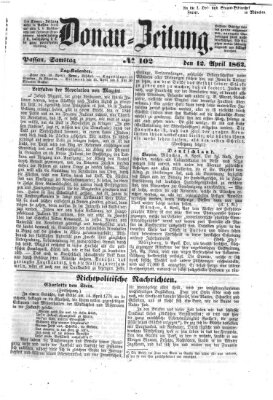 Donau-Zeitung Samstag 12. April 1862