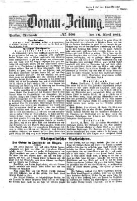 Donau-Zeitung Mittwoch 16. April 1862