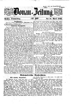 Donau-Zeitung Donnerstag 17. April 1862