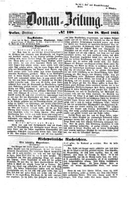 Donau-Zeitung Freitag 18. April 1862