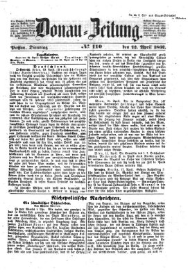 Donau-Zeitung Dienstag 22. April 1862