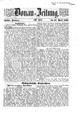 Donau-Zeitung Sonntag 27. April 1862