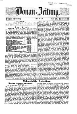 Donau-Zeitung Dienstag 29. April 1862