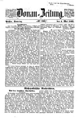 Donau-Zeitung Sonntag 4. Mai 1862