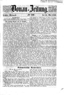 Donau-Zeitung Mittwoch 21. Mai 1862