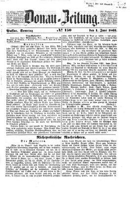 Donau-Zeitung Sonntag 1. Juni 1862