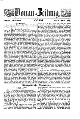 Donau-Zeitung Mittwoch 4. Juni 1862