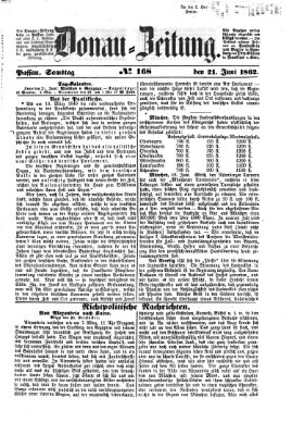 Donau-Zeitung Samstag 21. Juni 1862