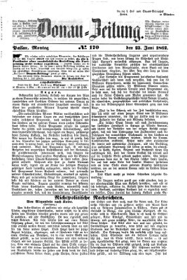 Donau-Zeitung Montag 23. Juni 1862