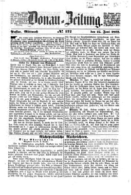 Donau-Zeitung Mittwoch 25. Juni 1862