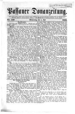 Donau-Zeitung Donnerstag 3. Juli 1862