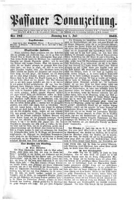 Donau-Zeitung Samstag 5. Juli 1862