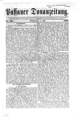 Donau-Zeitung Sonntag 13. Juli 1862