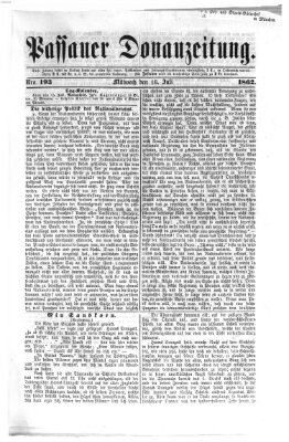 Donau-Zeitung Mittwoch 16. Juli 1862