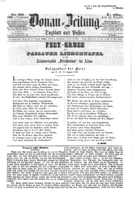 Donau-Zeitung Samstag 16. August 1862