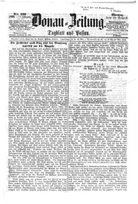 Donau-Zeitung Montag 18. August 1862