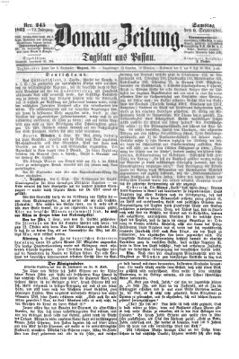 Donau-Zeitung Samstag 6. September 1862