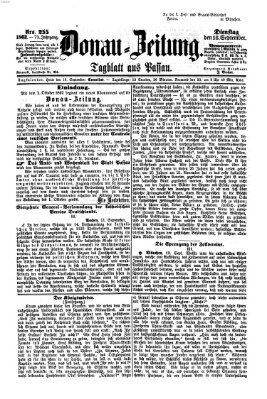 Donau-Zeitung Dienstag 16. September 1862