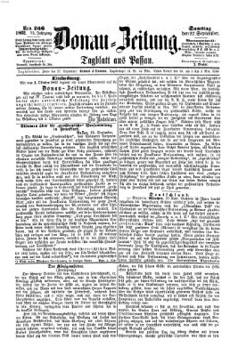 Donau-Zeitung Samstag 27. September 1862