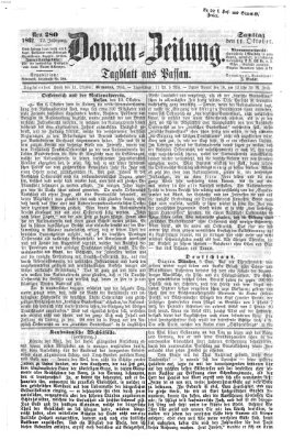 Donau-Zeitung Samstag 11. Oktober 1862