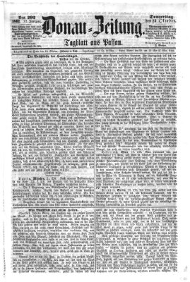 Donau-Zeitung Donnerstag 23. Oktober 1862