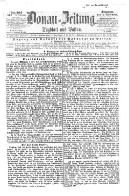 Donau-Zeitung Dienstag 4. November 1862