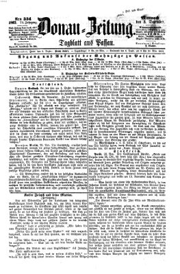 Donau-Zeitung Mittwoch 3. Dezember 1862