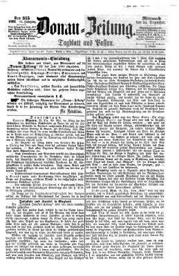 Donau-Zeitung Mittwoch 24. Dezember 1862