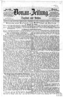 Donau-Zeitung Montag 29. Dezember 1862