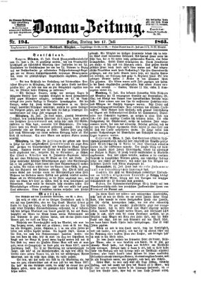 Donau-Zeitung Freitag 17. Juli 1863