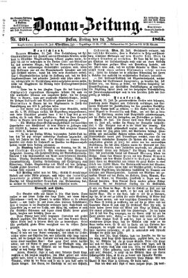 Donau-Zeitung Freitag 24. Juli 1863