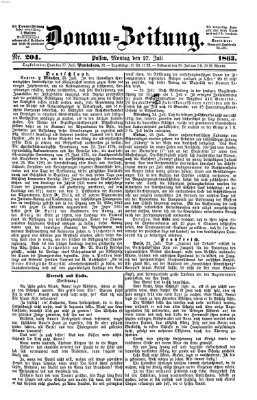 Donau-Zeitung Montag 27. Juli 1863