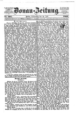 Donau-Zeitung Donnerstag 30. Juli 1863