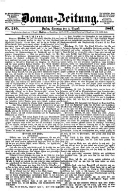 Donau-Zeitung Sonntag 2. August 1863